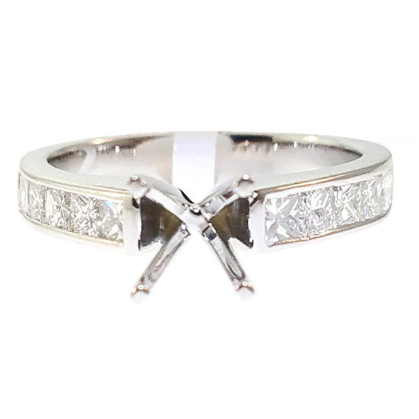 14K White Gold 0.80ct Diamond Semi-Mount Engagement Ring