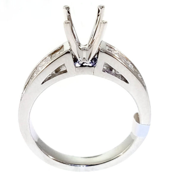 14K White Gold 1.10ct Diamond Semi-Mount Engagement Ring