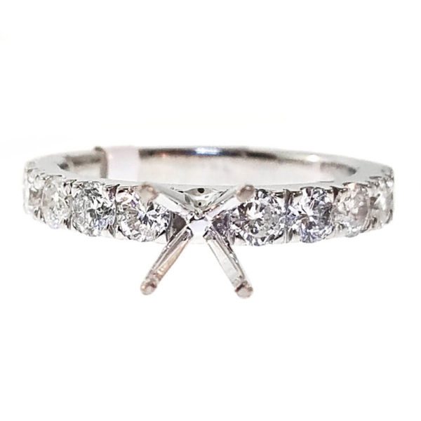 14K White Gold 2.13ct Diamond Semi-Mount Engagement Ring