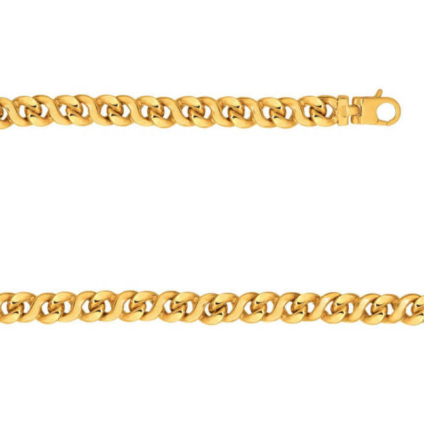 14K Yellow Gold Gent's Double Twist Link Bracelet