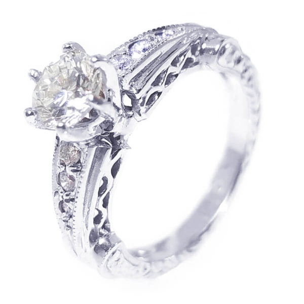 14kt White Gold 0.66ct Diamond Engagement Ring
