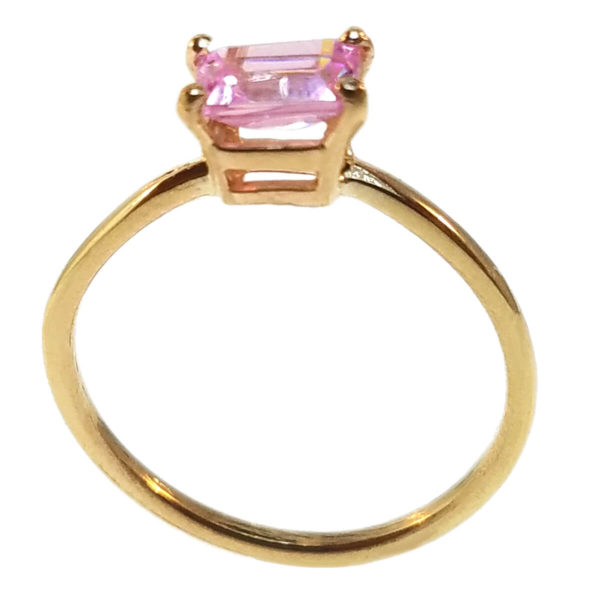 14kt Yellow Gold “Skinny” Ring with Pink Topaz
