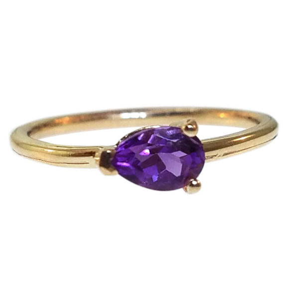 14kt Yellow Gold “Skinny” Ring with Amethyst