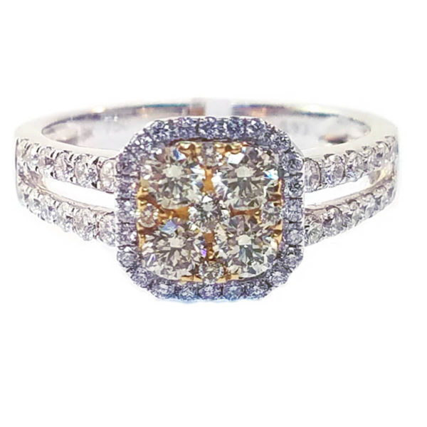 18K White Gold 0.93ct Diamond Engagement Ring