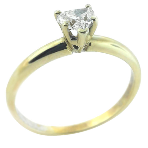 14K Yellow Gold 0.40ct Heart Cut Diamond Engagement Ring