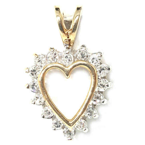 14K Yellow Gold 0.20ct Diamond Heart Pendant