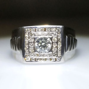Platinum and Silver 1.01ct Diamond Ring