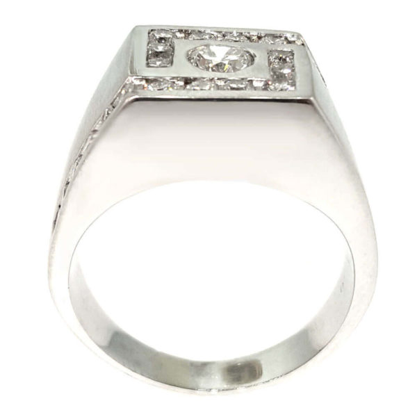 Gent's 14K White Gold 1.16ct Diamond Ring