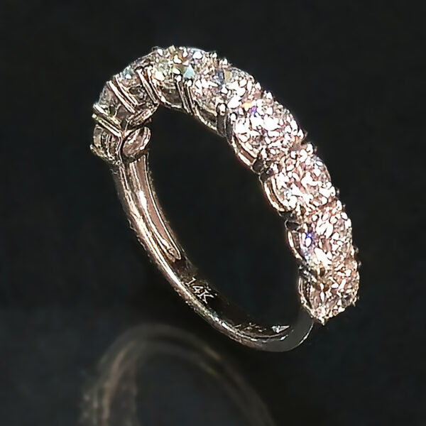 14K White Gold Nine-Stone Lab-Grown Diamond Engagement Ring