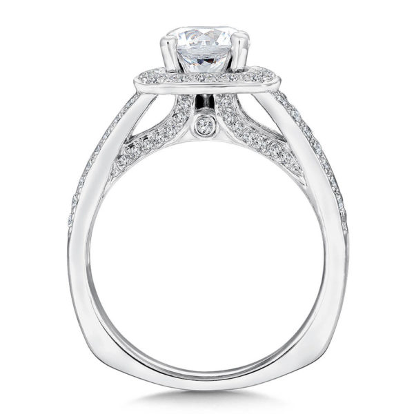 14K White Gold 0.56ct Diamond Engagement Ring 1.00ct center