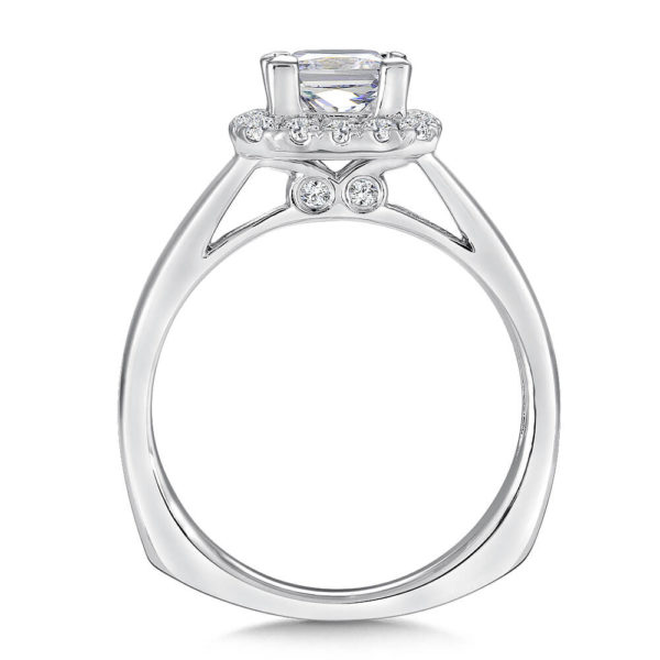 14K White Gold 0.25ct Diamond Engagement Ring 1.00ct Princess center