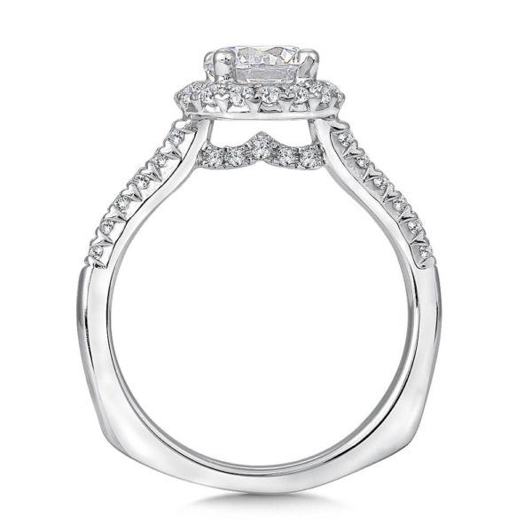 14K White Gold 0.35ct Diamond Engagement Ring 1.00ct center