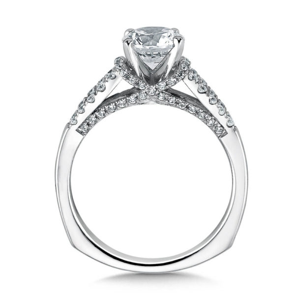 14K White Gold 0.37ct Diamond Engagement Ring 1.00ct center