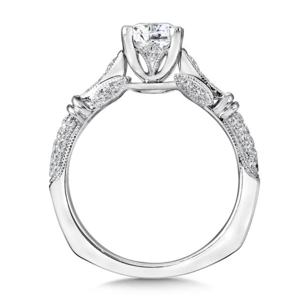 14K White Gold 0.23ct Diamond Engagement Ring 0.75ct Princess center