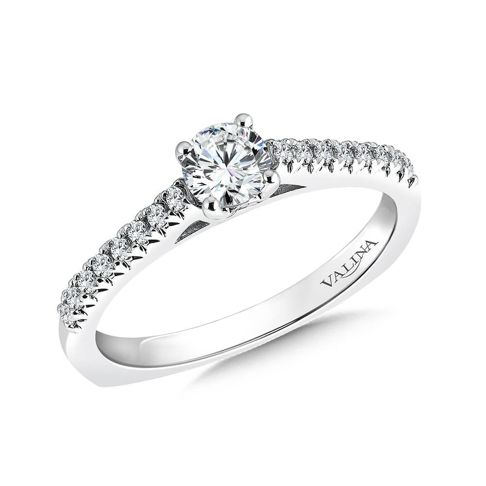 14K White Gold 0.17ct Diamond Engagement Ring