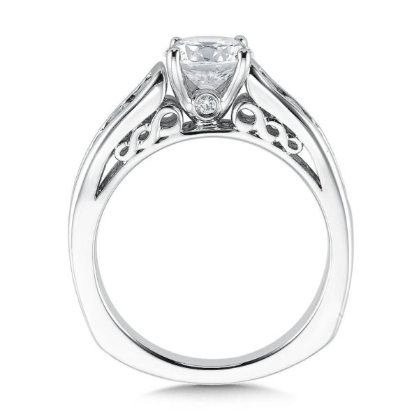 14K White Gold 0.53ct Diamond Engagement Ring 1.00ct center