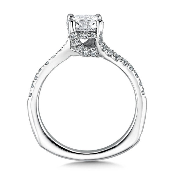 14K White Gold 0.25ct Diamond Engagement Ring 1.00ct center