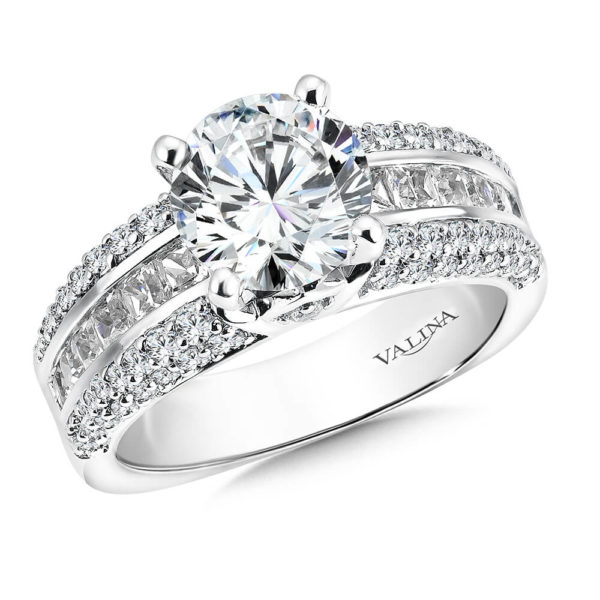 14K White Gold 1.16ct Diamond Engagement Ring 2.00ct center