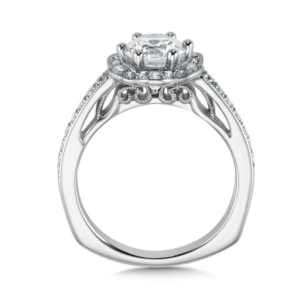 14K White Gold 0.28ct Diamond Engagement Ring 1.00ct center