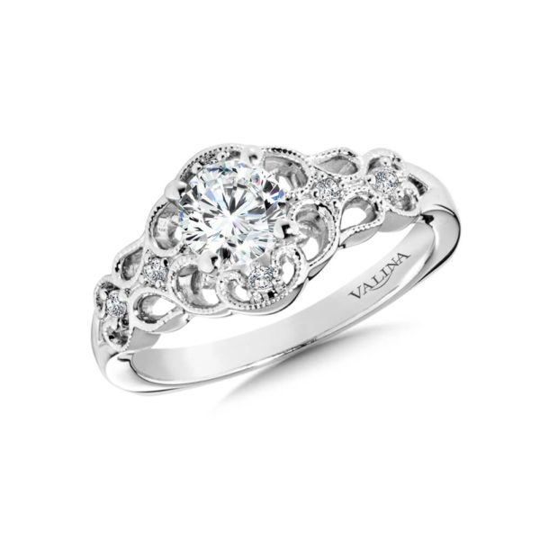 14K White Gold 0.07ct Diamond Engagement Ring